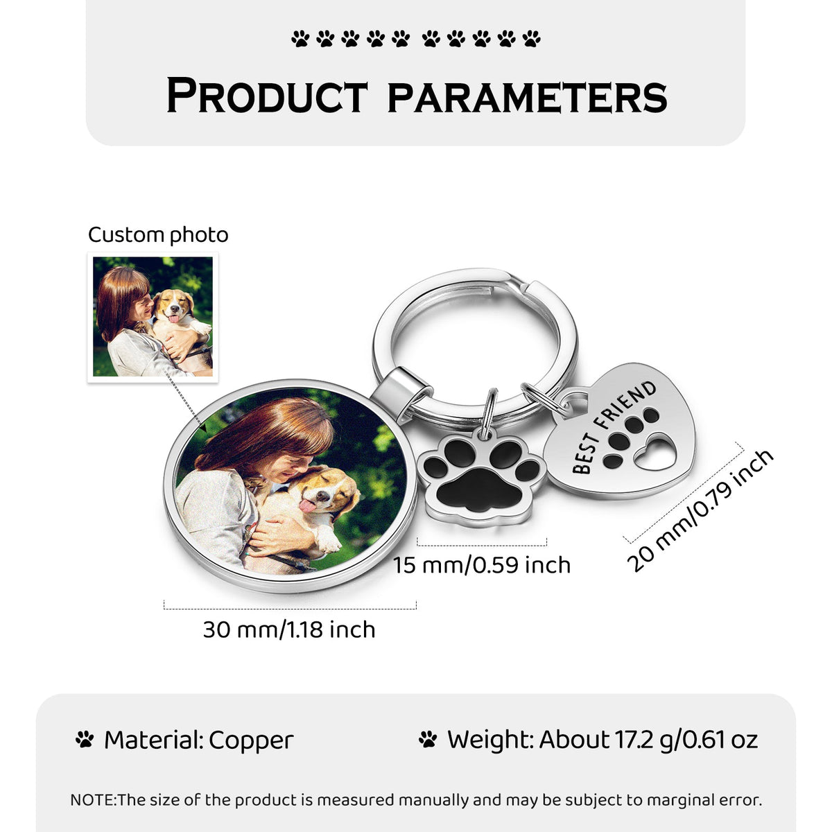 Custom Copper Photo Keychain
