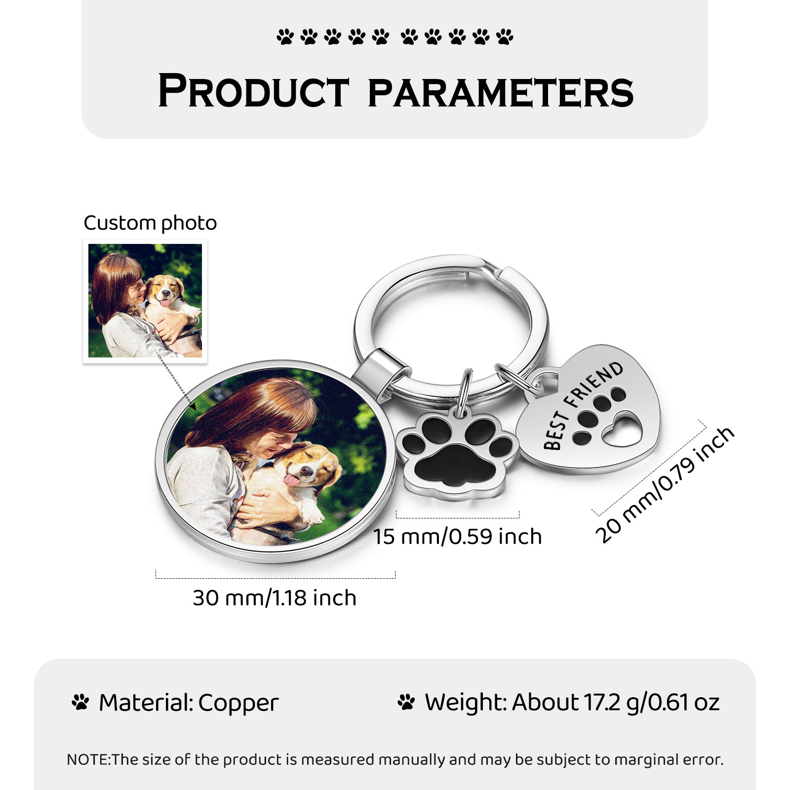 Custom Copper Photo Keychain