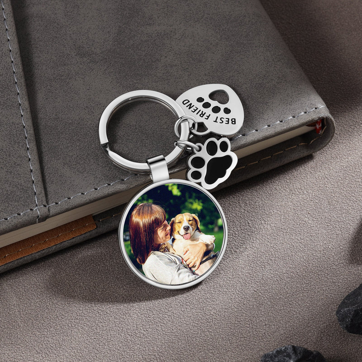 Custom Copper Photo Keychain