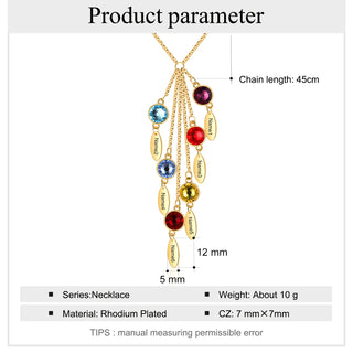 Rhodium Plated Wtaer Drop Birthtsone Necklace