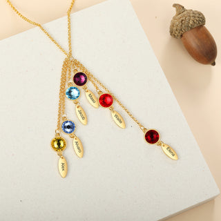 Rhodium Plated Wtaer Drop Birthtsone Necklace