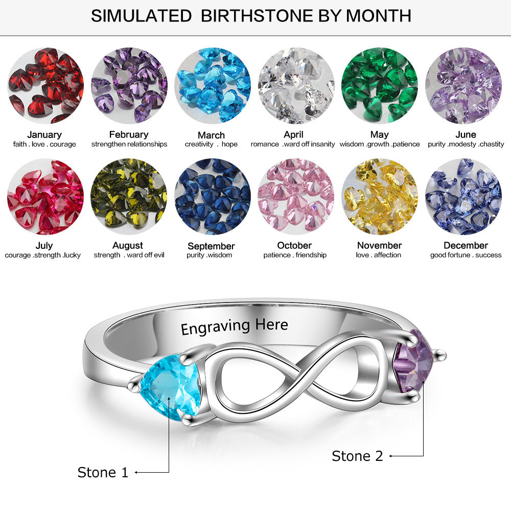 Custom Two Birthstone Rings