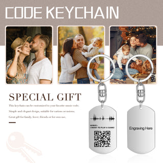 Custom Code Stainless Steel Keychain