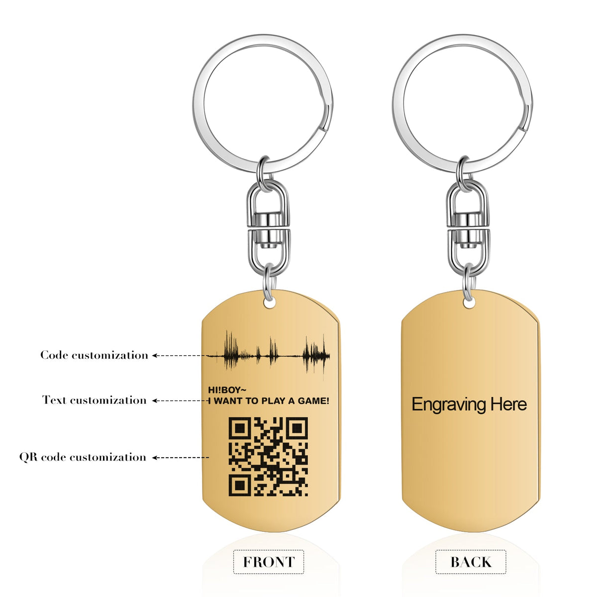 Custom Code Stainless Steel Keychain