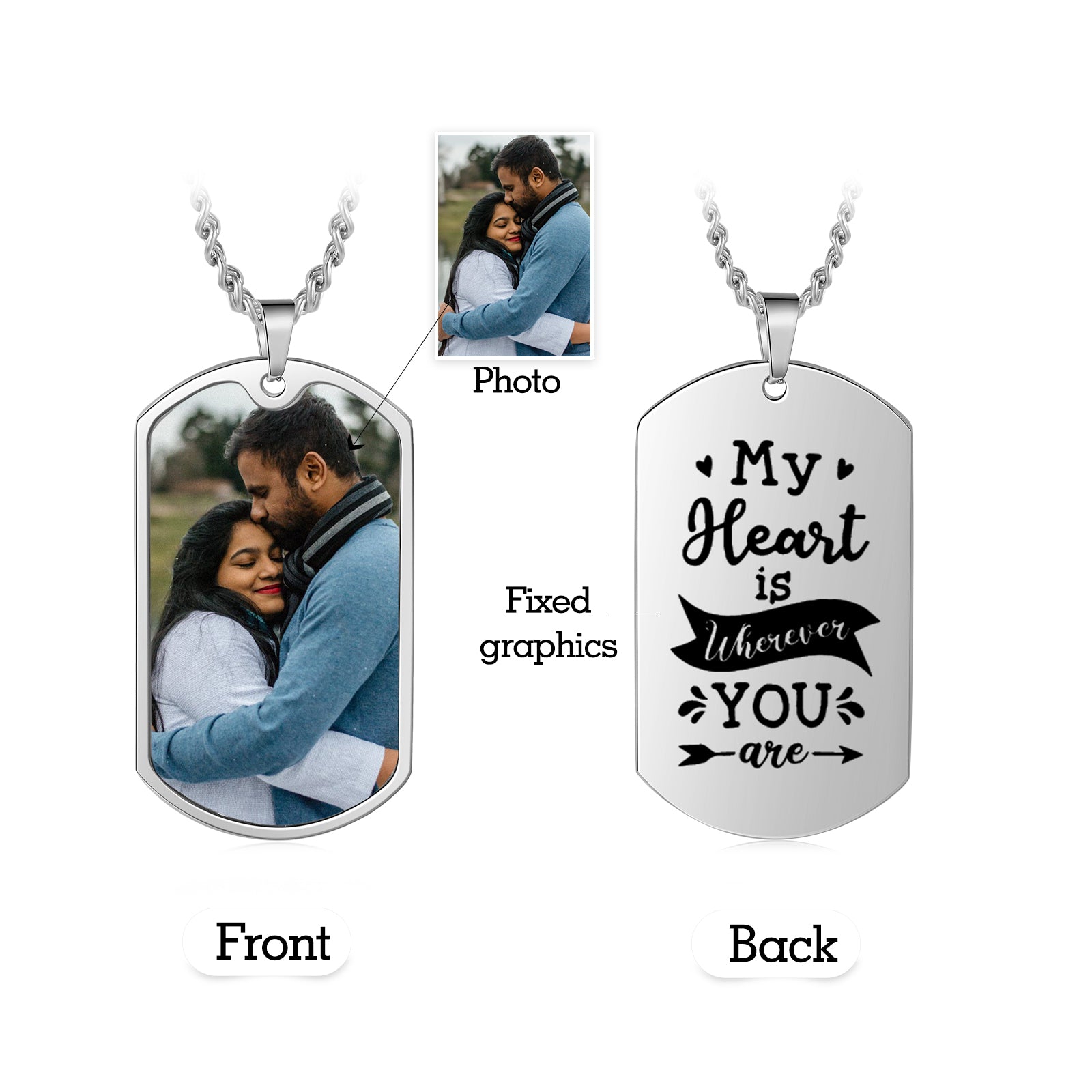 Custom Photo Stainless Steel Necklace