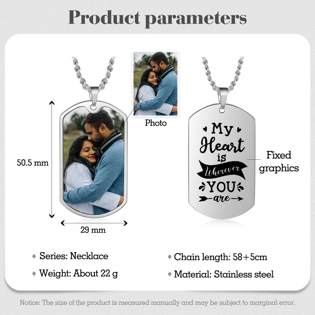 Custom Photo Stainless Steel Necklace