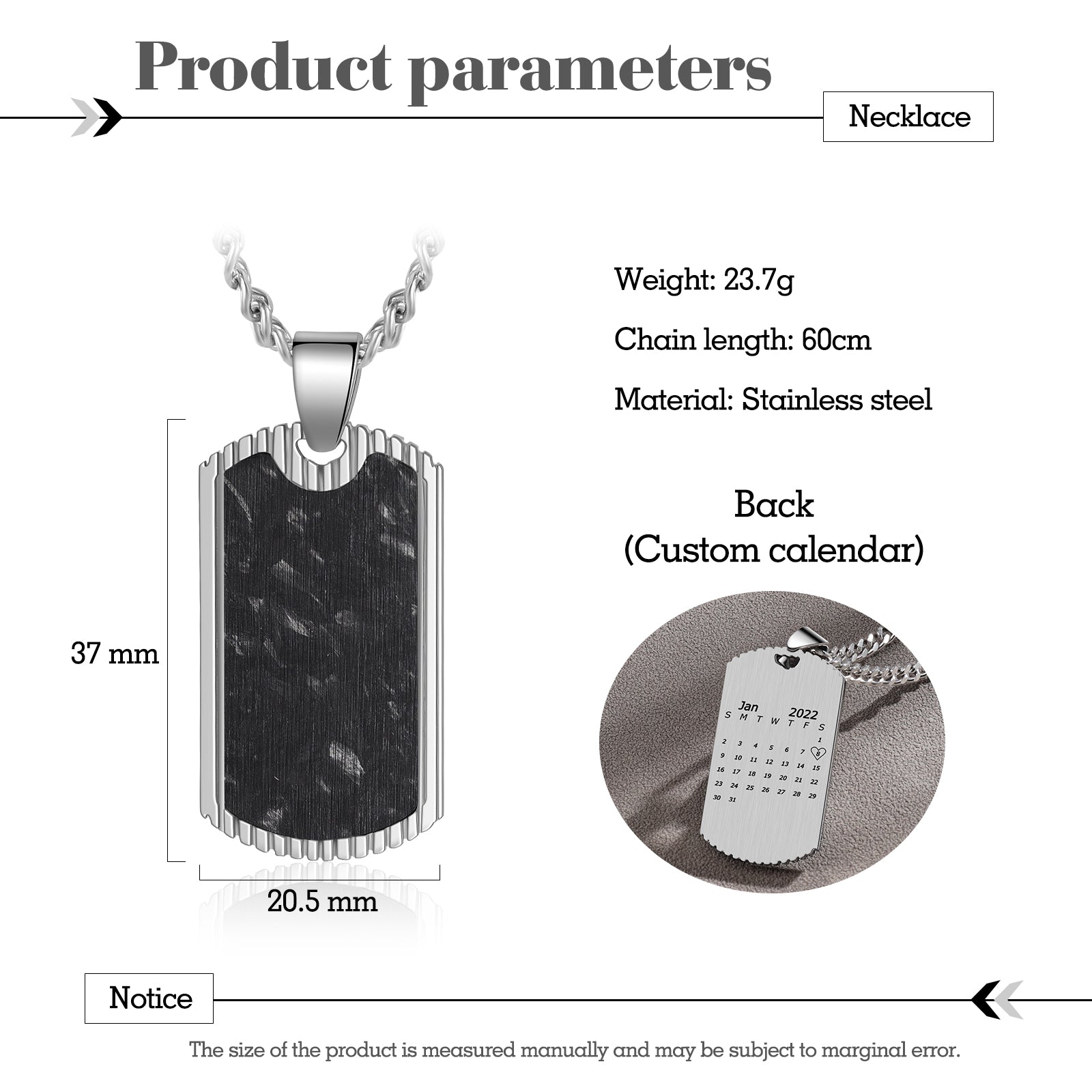 Custom Clendar Necklace