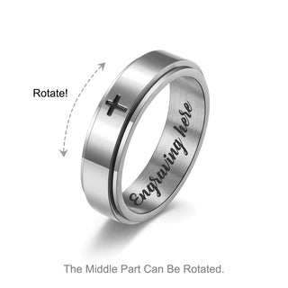 Custom Titanium Steel Name Ring