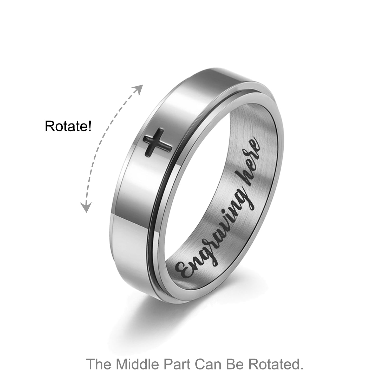 Custom Titanium Steel Name Ring