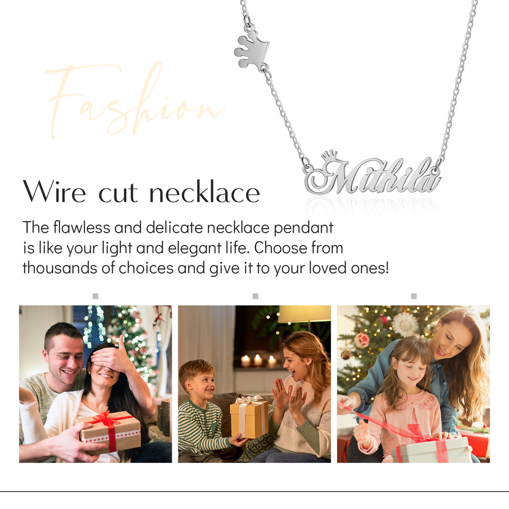 Custom Crown Name Necklace