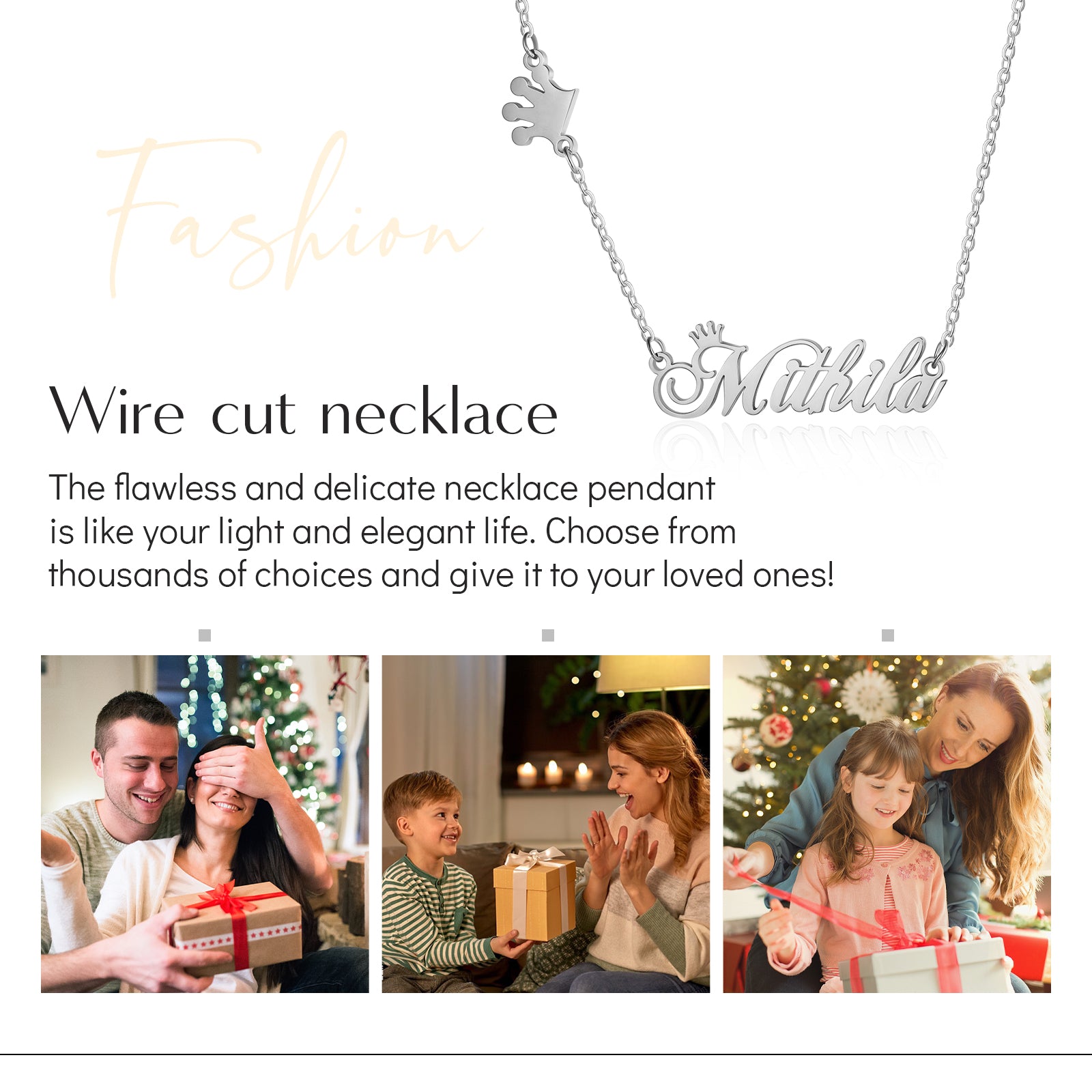 Custom Crown Name Necklace