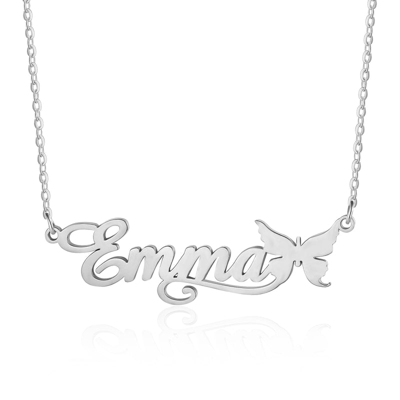 Custom Butterfly Name Necklace