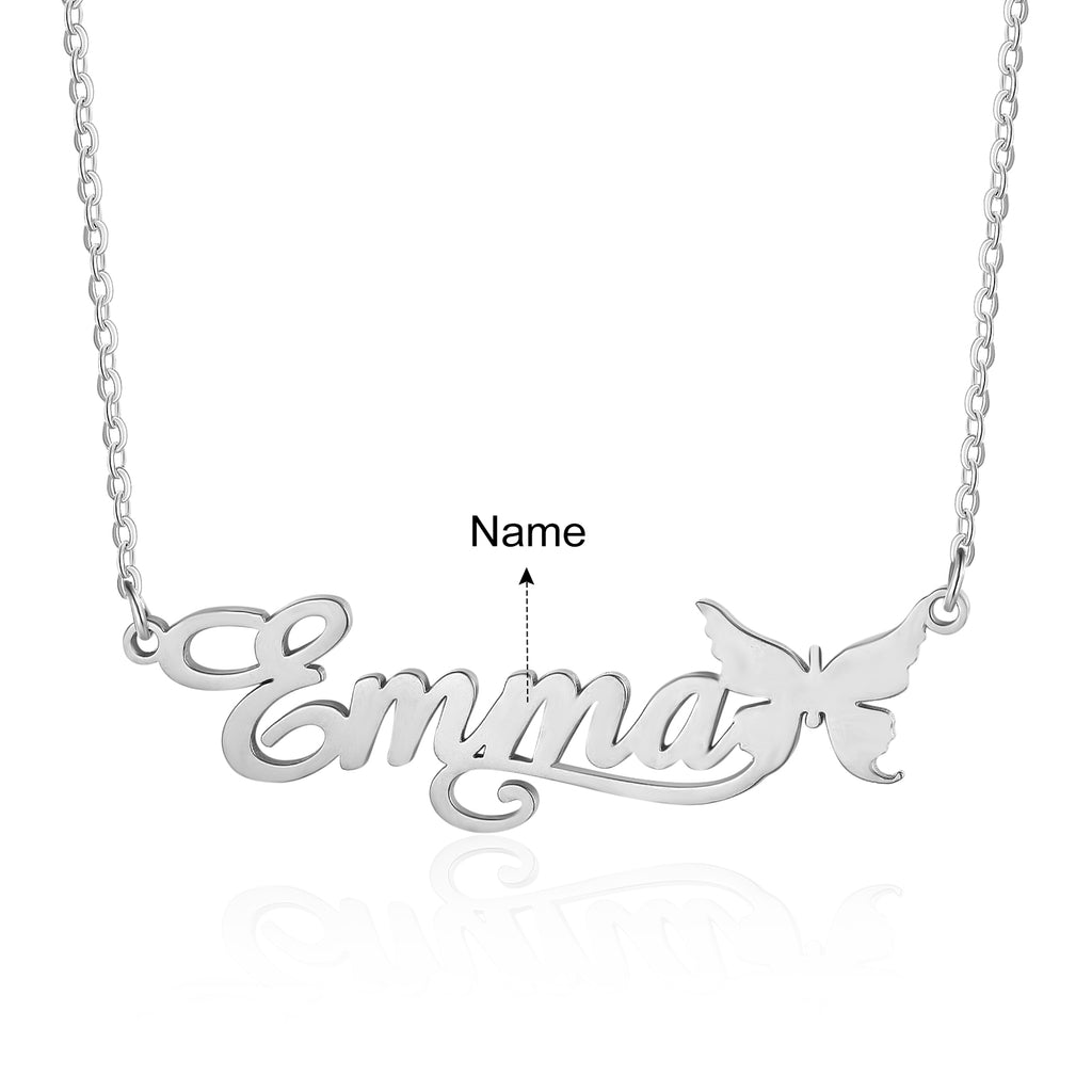 Custom Butterfly Name Necklace
