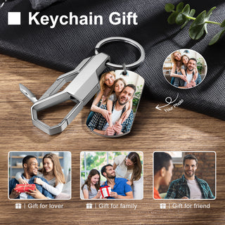 Custom Stainless Steel Photo Keychain