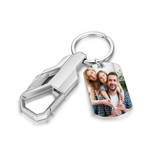 Custom Stainless Steel Photo Keychain