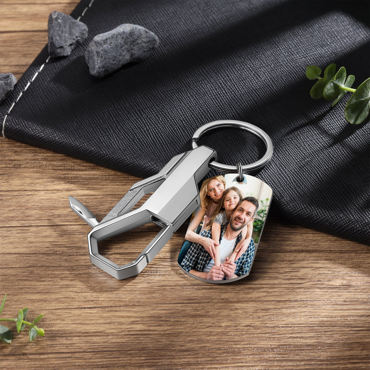 Custom Stainless Steel Photo Keychain