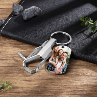 Custom Stainless Steel Photo Keychain