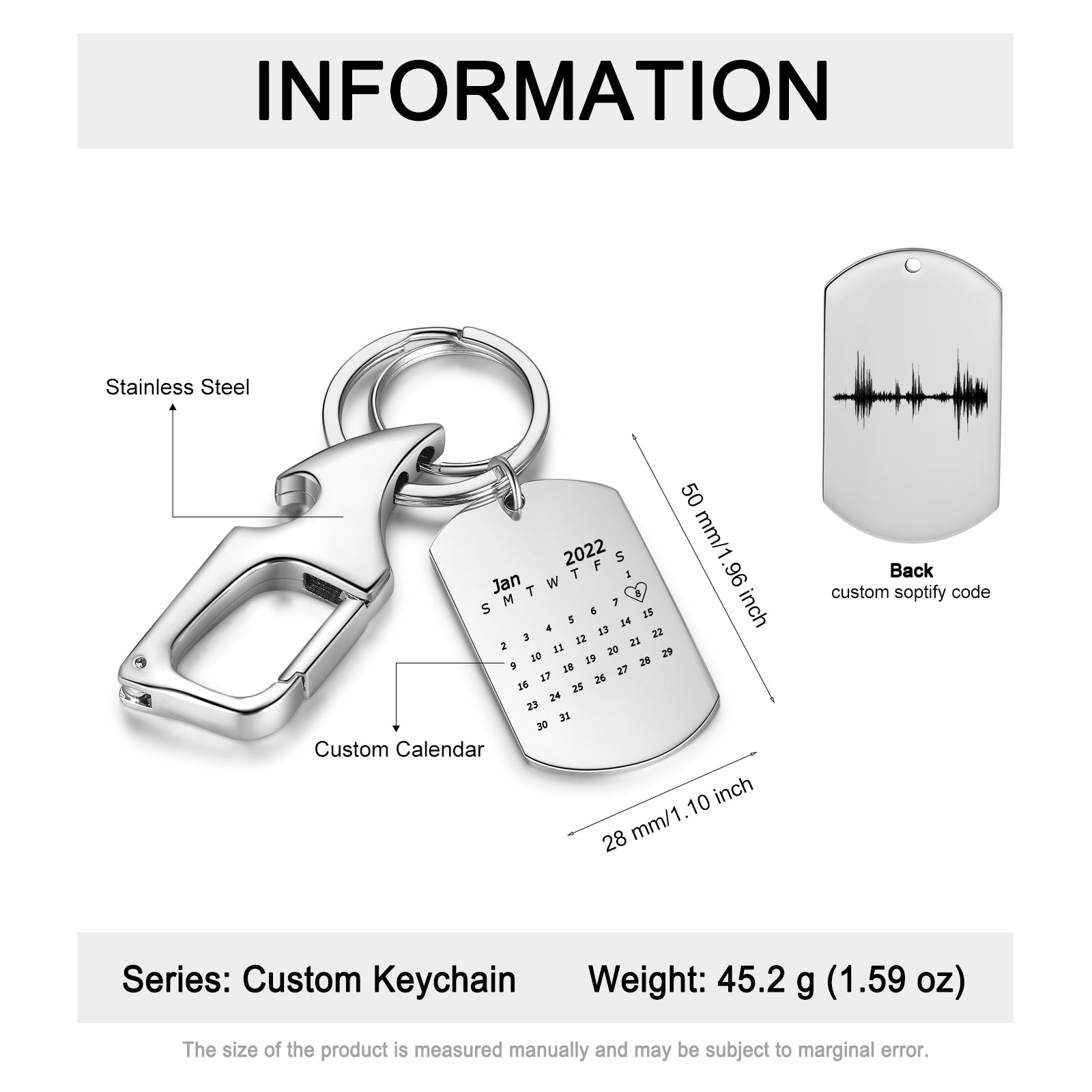 Custom Calendar Keychian