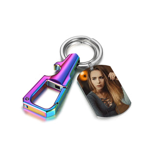 Custom Stainless Steel Photo Keychain