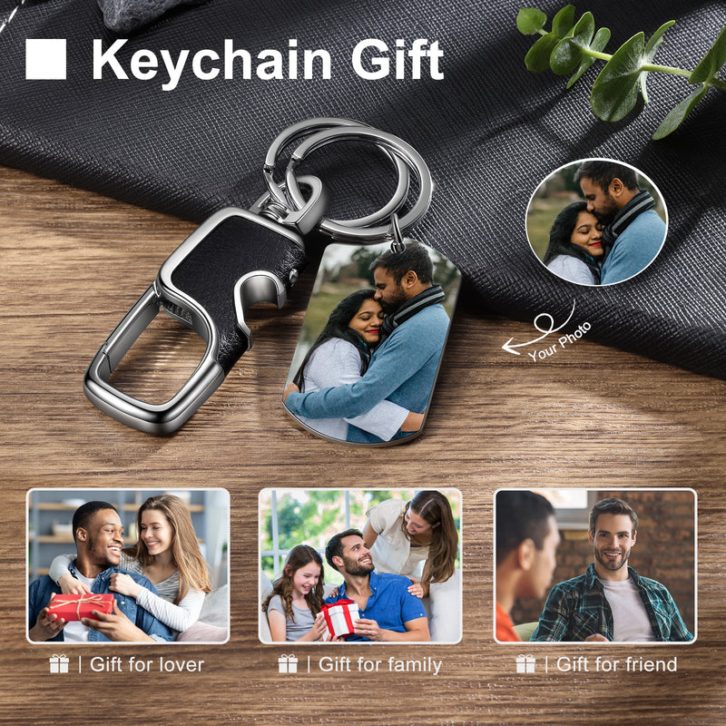 Custom Stainless Steel Photo Keychain
