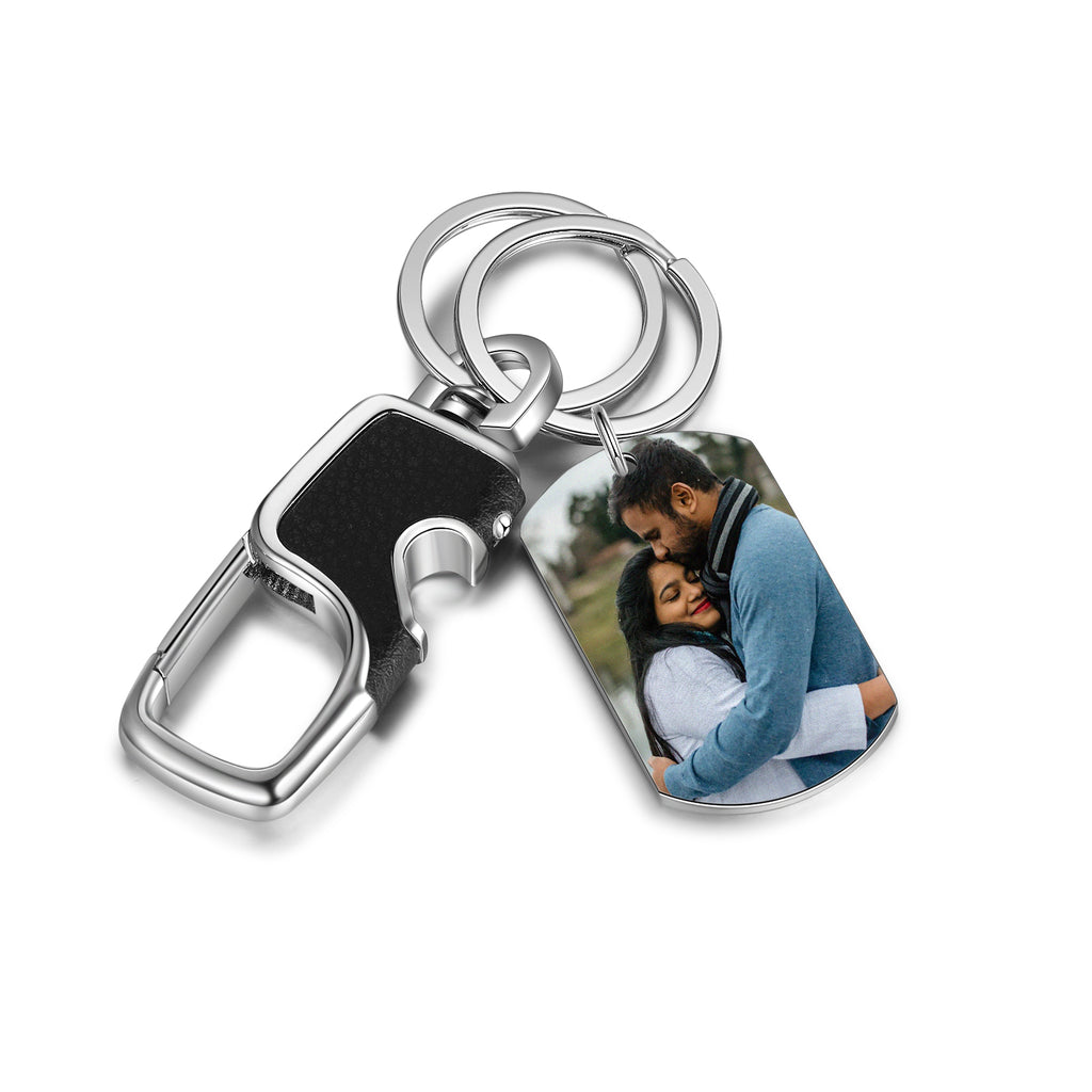 Custom Stainless Steel Photo Keychain