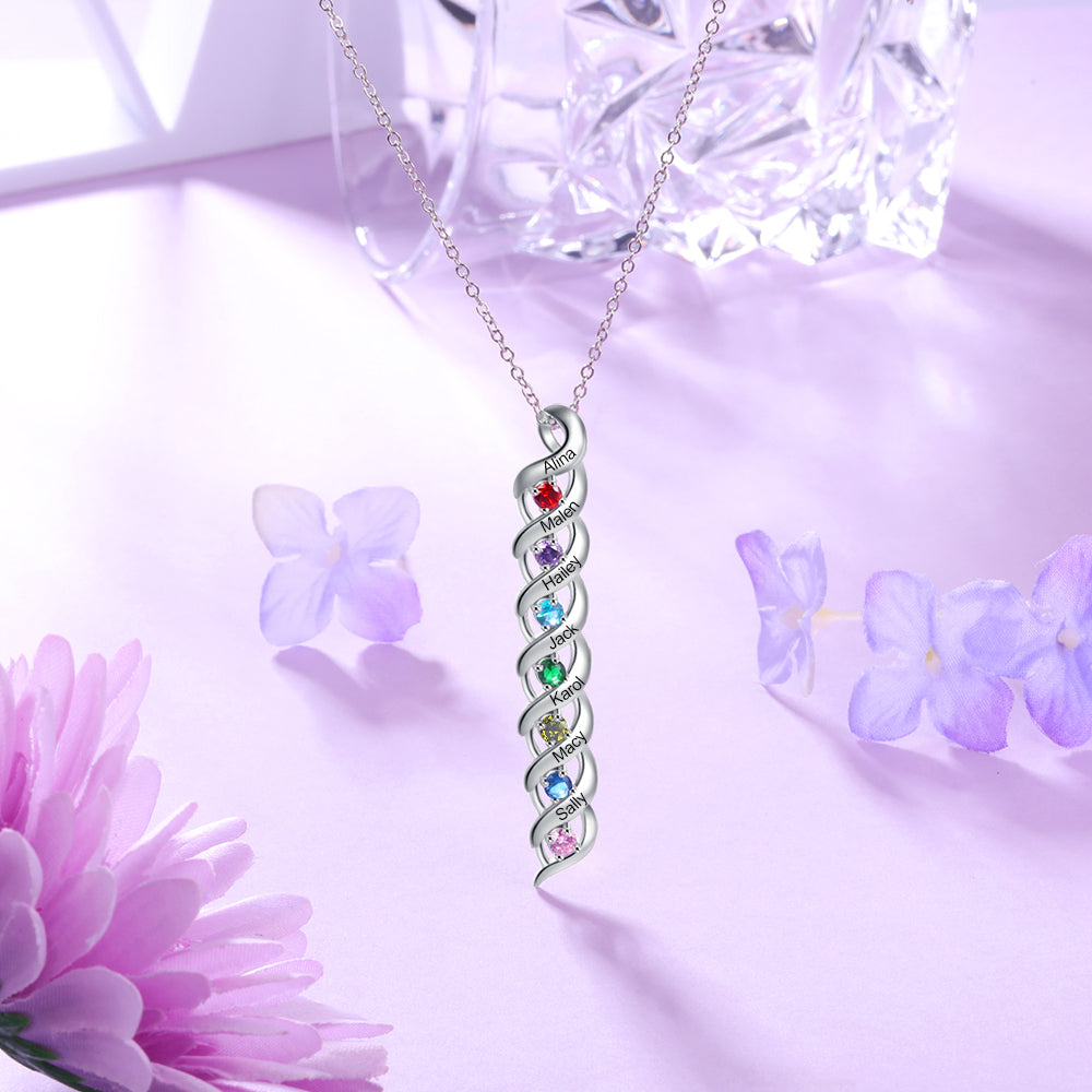 925 Sterling Silver Custom Birthstone Necklace