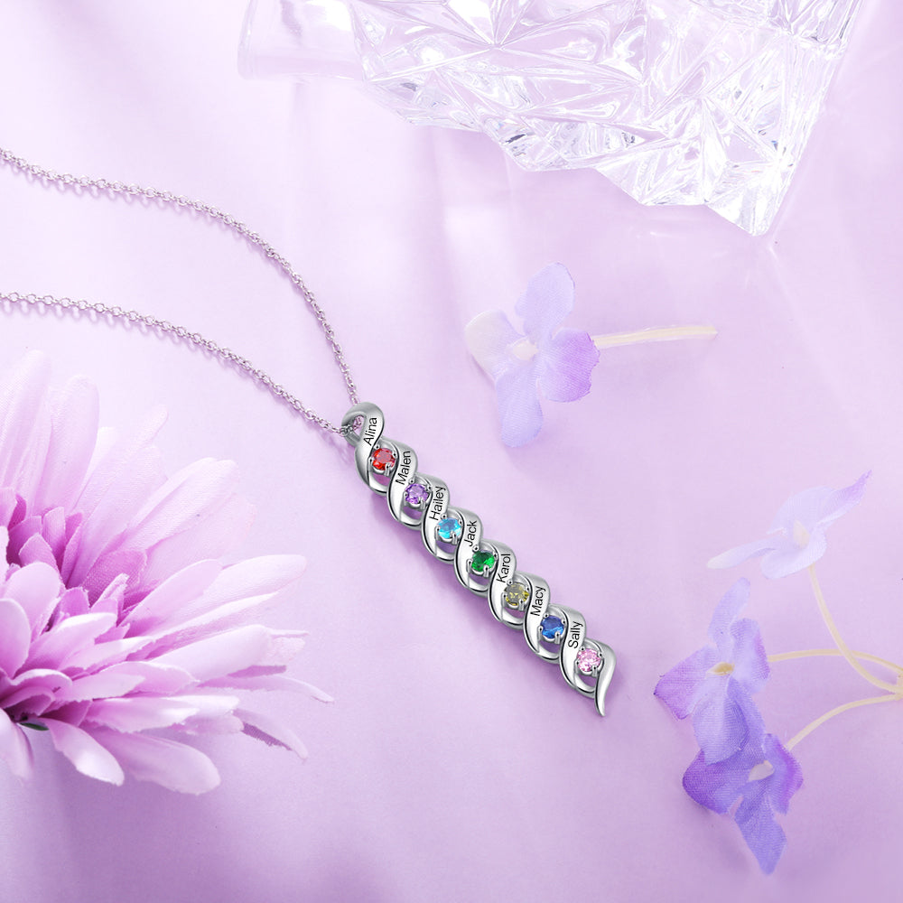 925 Sterling Silver Custom Birthstone Necklace