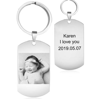 Custom Stainless Steel Photo Keychain