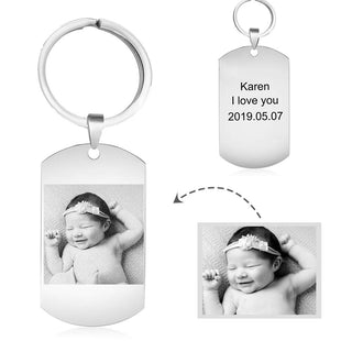 Custom Stainless Steel Photo Keychain