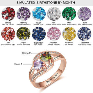 925 Sterling Silver Heart CZ Rings