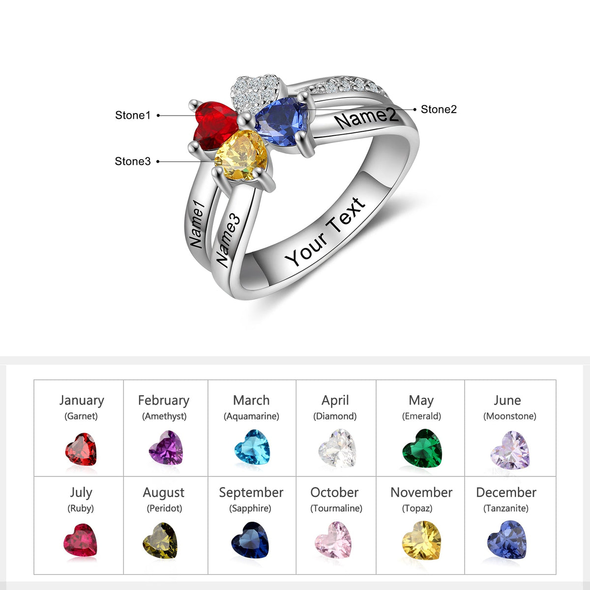 925 Sterling Silver Clover CZ Ring