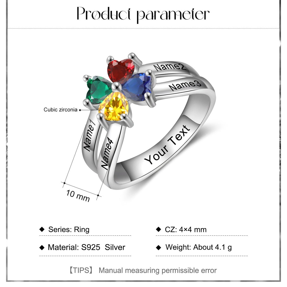 925 Sterling Silver Clover CZ Ring