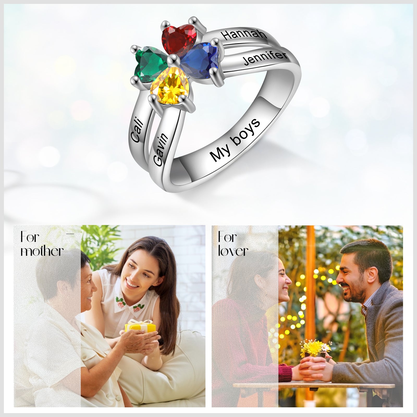925 Sterling Silver Clover CZ Ring