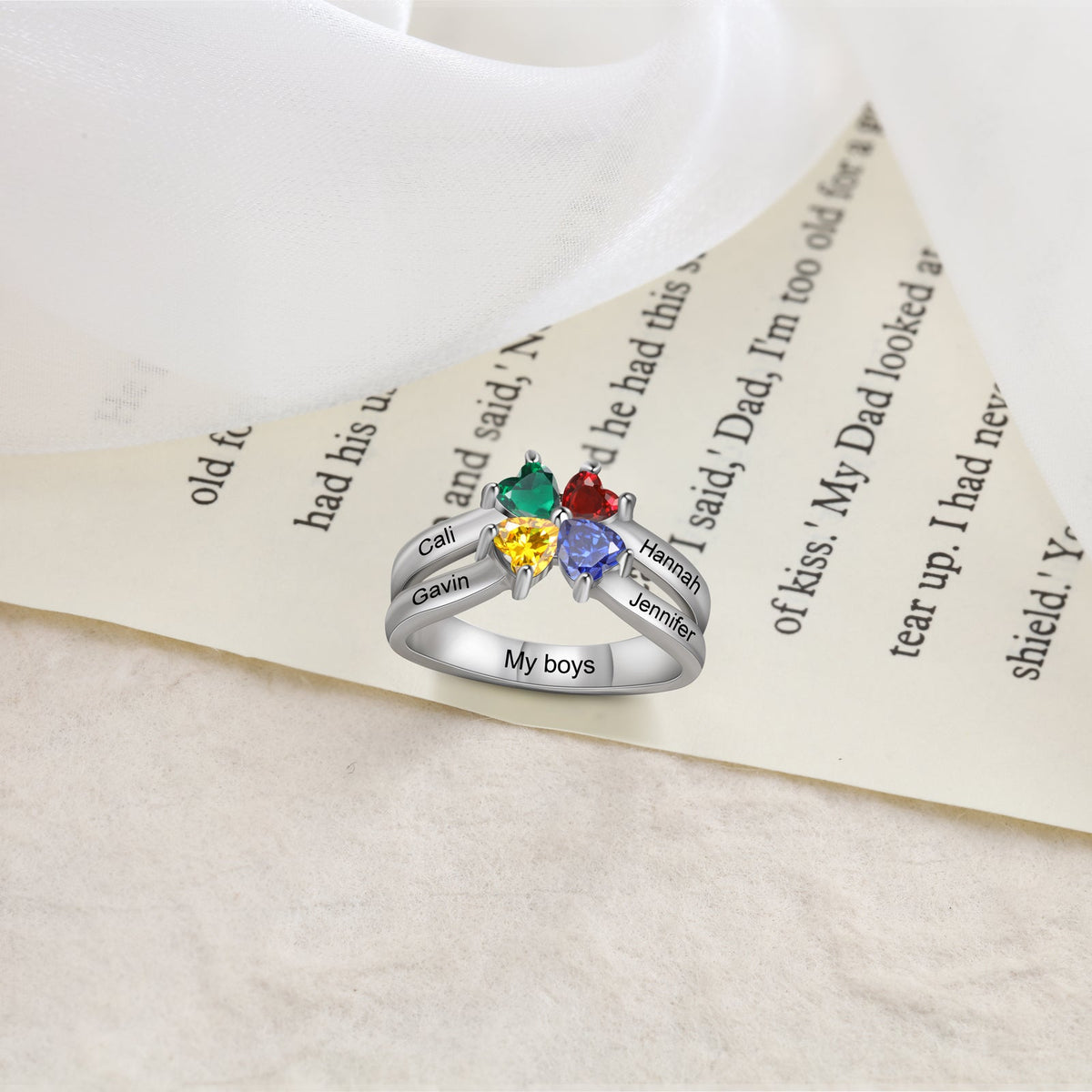 925 Sterling Silver Clover CZ Ring