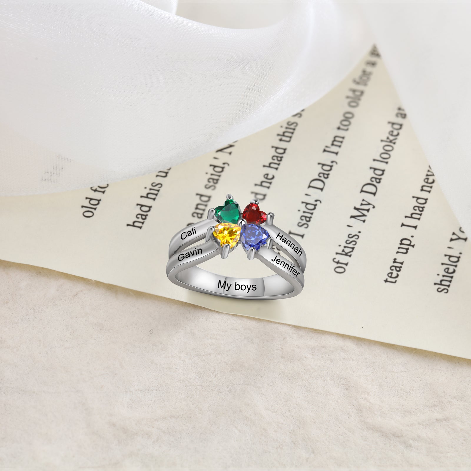 925 Sterling Silver Clover CZ Ring