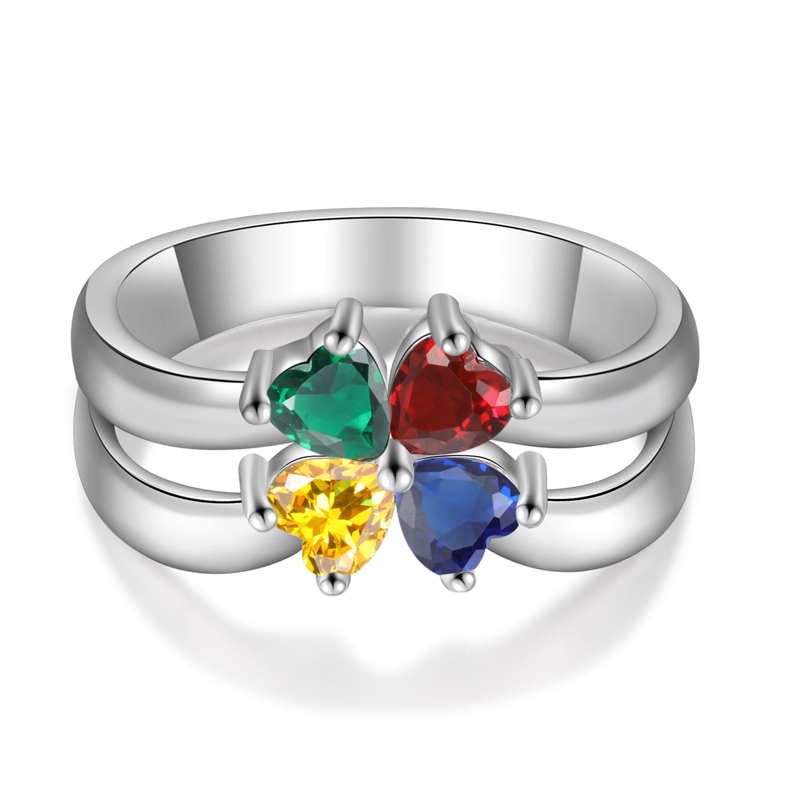 925 Sterling Silver Clover CZ Ring