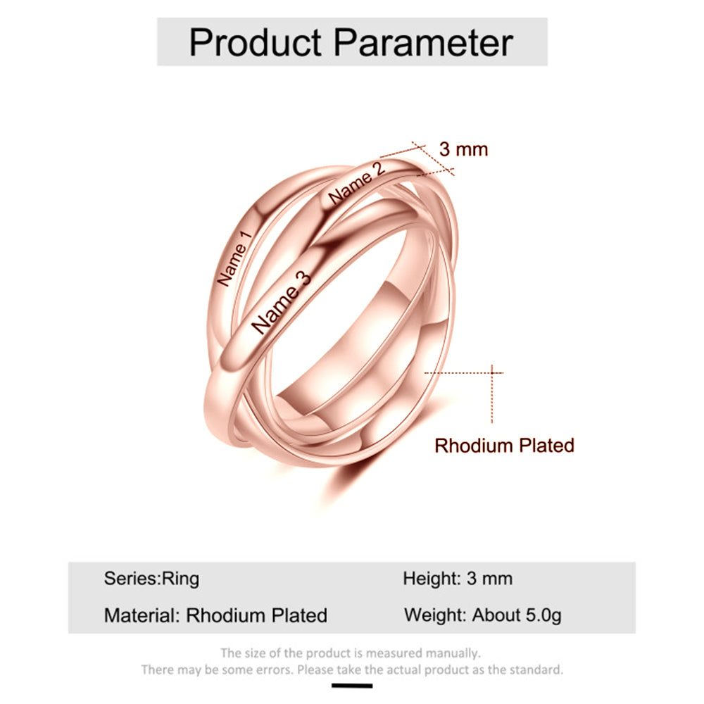 Personalized Rhodium Plated Metal-Circle Ring