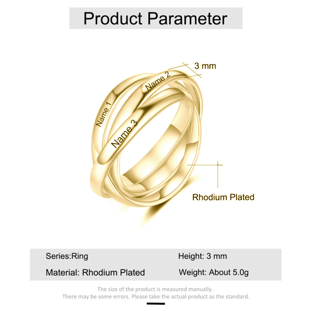 Personalized Rhodium Plated Metal-Circle Ring