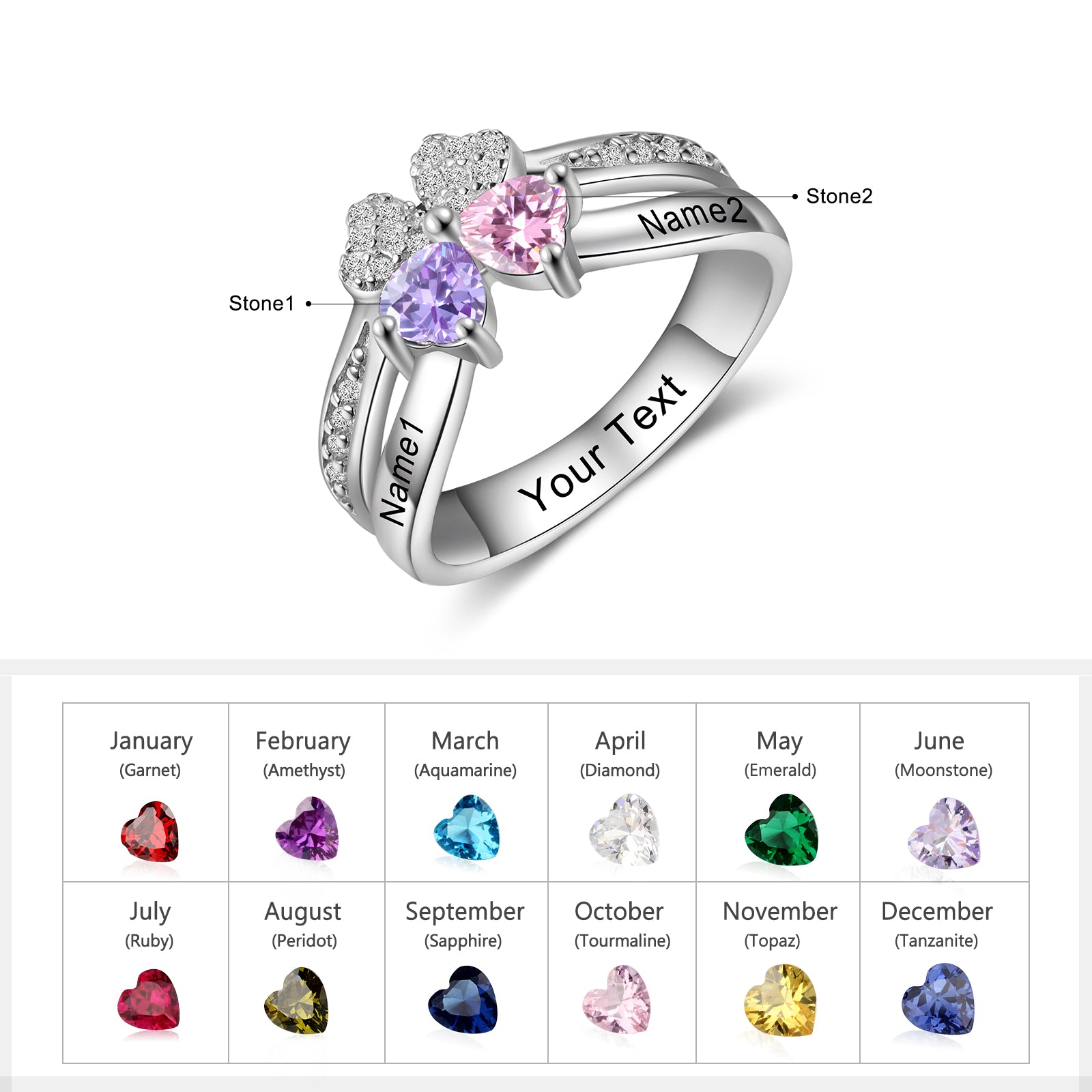 925 Sterling Silver Clover CZ Ring