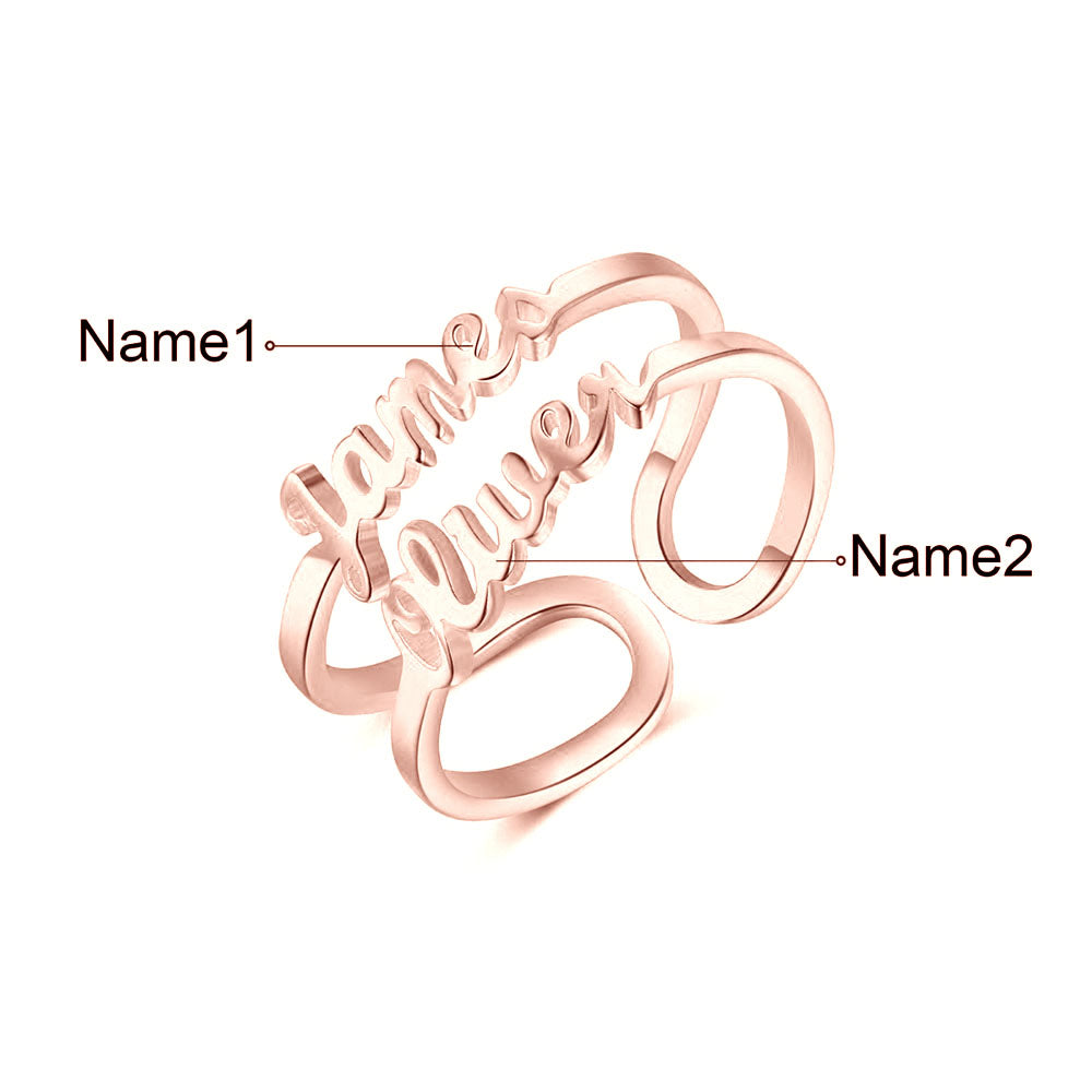 Personalized Rhodium Plated Name Ring