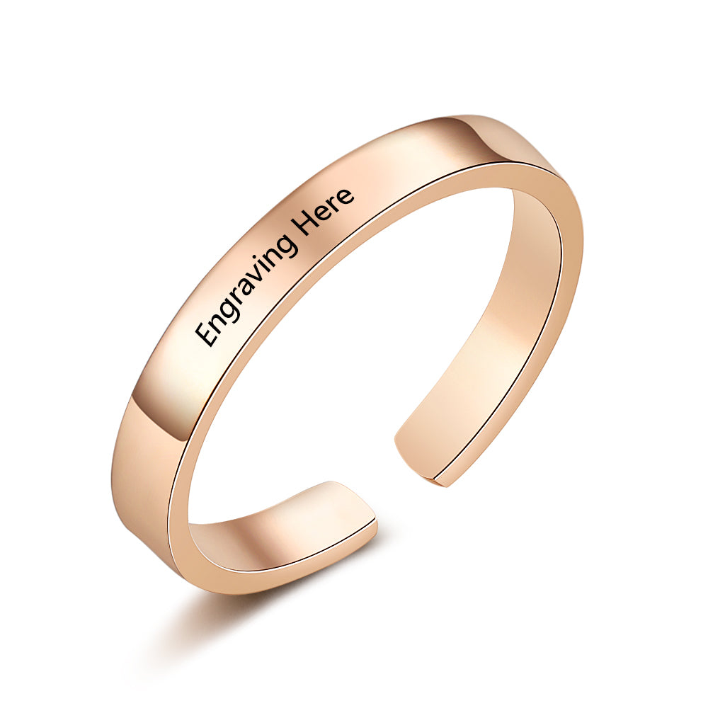 Personalized Rhodium Plated Ring