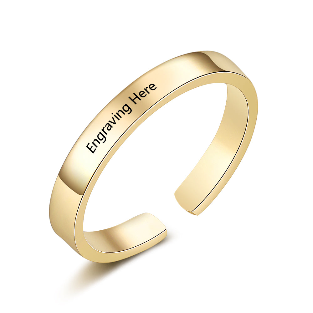 Personalized Rhodium Plated Ring