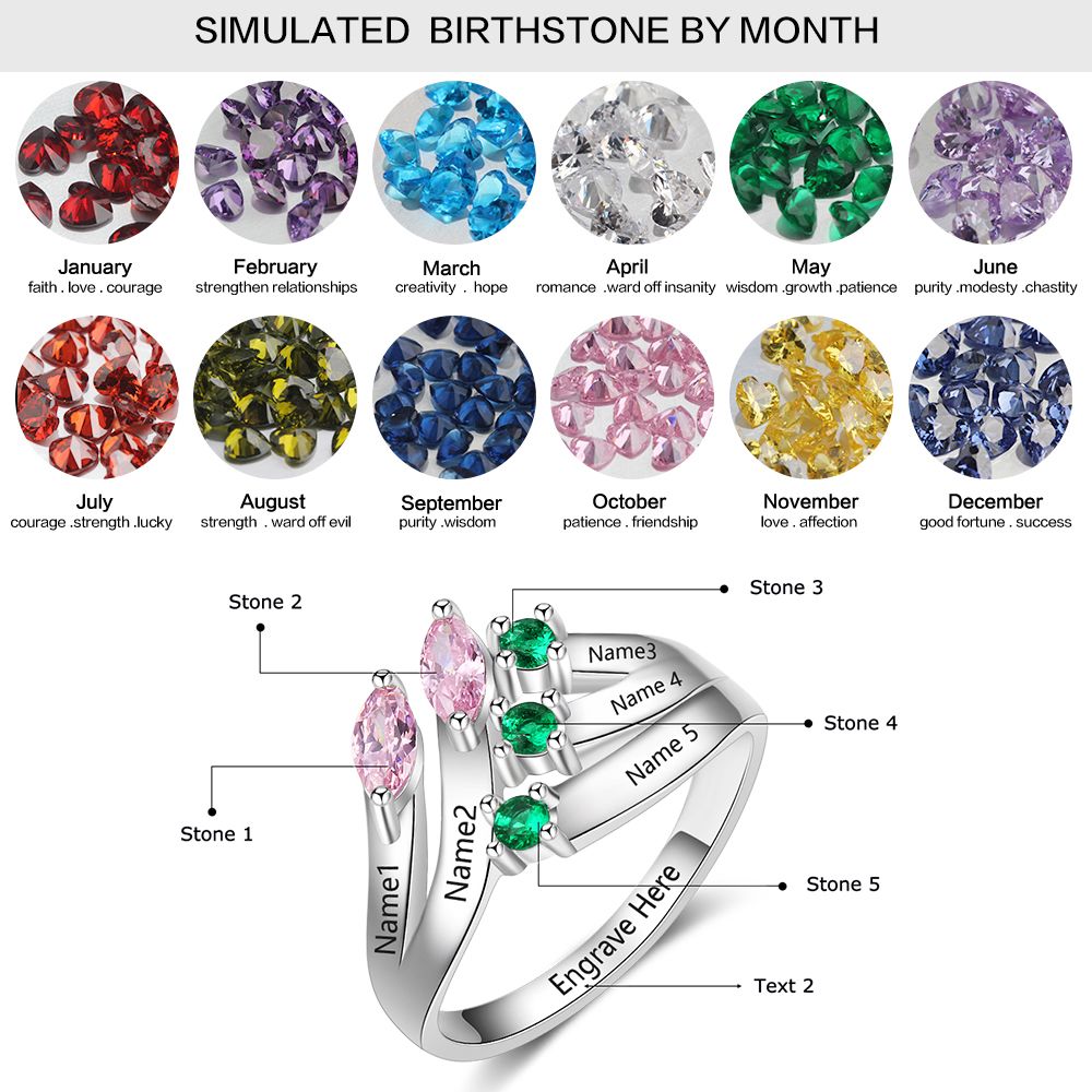 925 Sterling Silver Birthstone Ring
