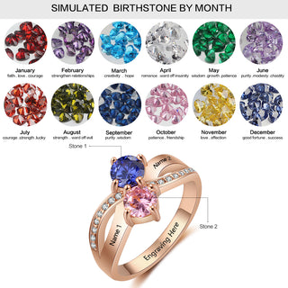 Custom S925 Birthstone Name Rings