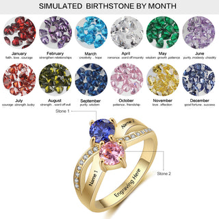 Custom S925 Birthstone Name Rings