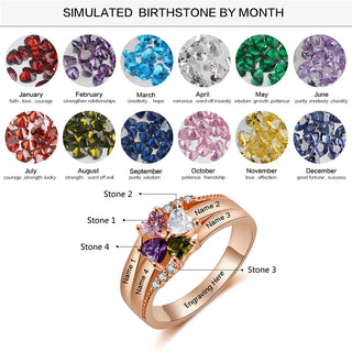 Cubic Zirconia Flower Rings with Names