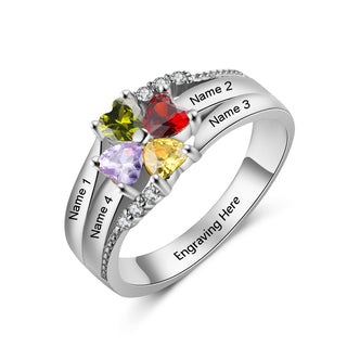 Cubic Zirconia Flower Rings with Names