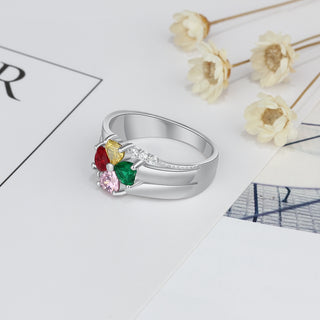 Cubic Zirconia Flower Rings with Names