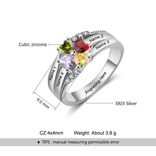 Cubic Zirconia Flower Rings with Names