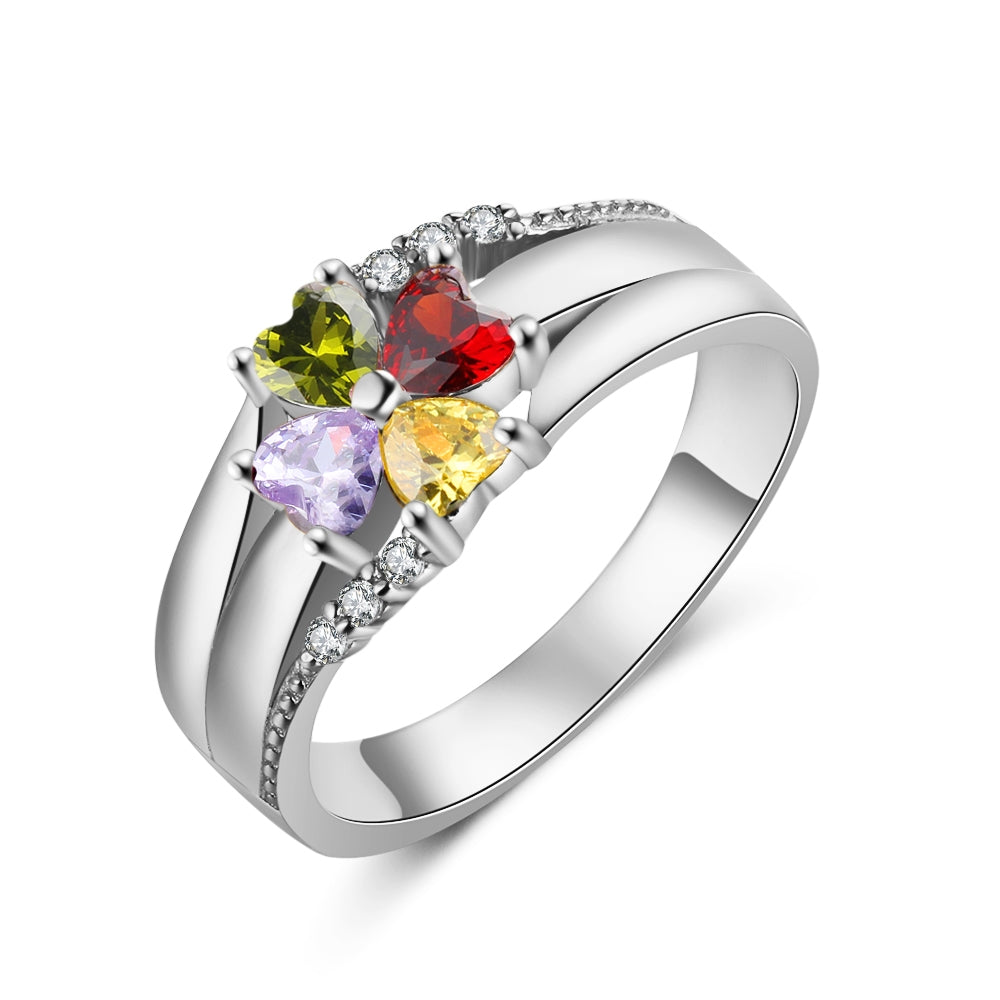 Cubic Zirconia Flower Rings with Names